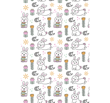 Papier peint chambre enfant motif lapin de pâques - TenStickers