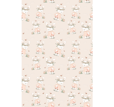 Papier peint chambre enfant personnages de lapins mignons - TenStickers