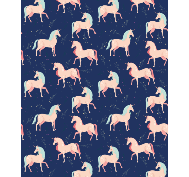 Papier peint chambre enfant motif licornes enchantées - TenStickers