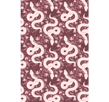 Papier peint chambre enfant serpents floraux enroulés - TenStickers