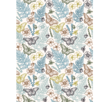 Papier peint cuisine floral vintage - TenStickers