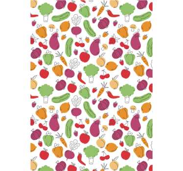 Papier peint cuisine fruits et légumes - TenStickers
