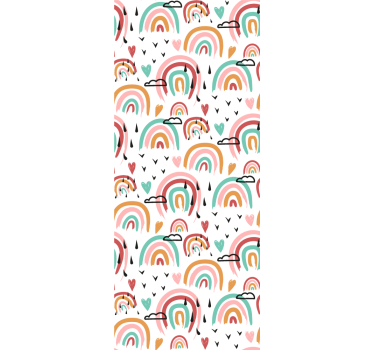 Papier peint chambre enfant motif arc-en-ciel vibrant - TenStickers