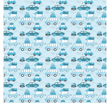 Papier peint chambre enfant motif voitures bleues - TenStickers