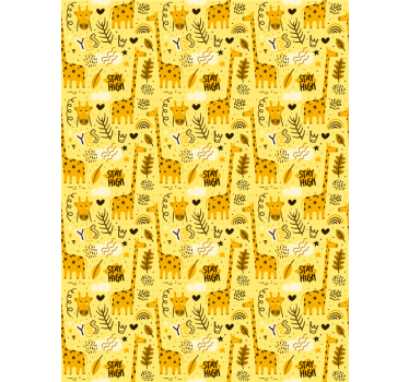 Papier peint chambre enfant motif savane jaune - TenStickers
