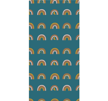 Papier peint chambre enfant arc-en-ciel et étoiles - TenStickers