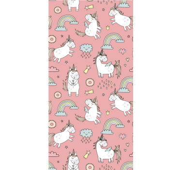 Papier peint chambre enfant délice de licorne magique - TenStickers