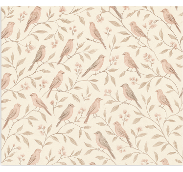 Papier peint chambre ado sentier des oiseaux vintage - TenStickers
