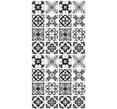 Papier peint cuisine carreaux noir et blanc - TenStickers