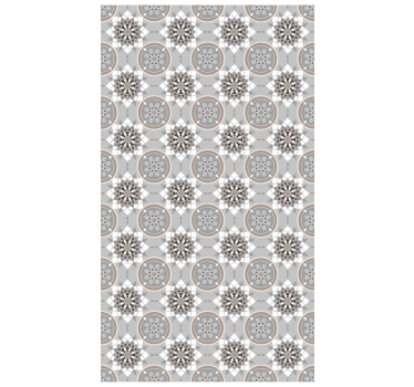 Papier peint cuisine carreaux fleuris au sol - TenStickers