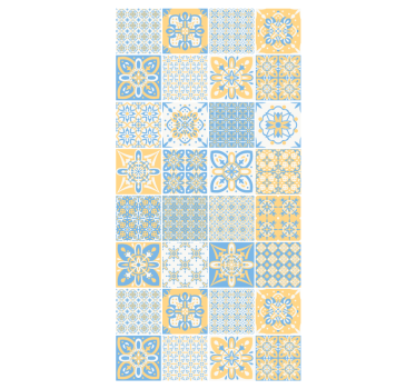 Papier peint cuisine carreaux portugais mixte - TenStickers