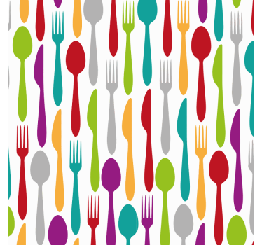 Papier peint cuisine ustensiles de cuisine - TenStickers