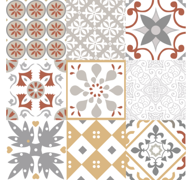 Papier peint cuisine mosaïque orange - TenStickers