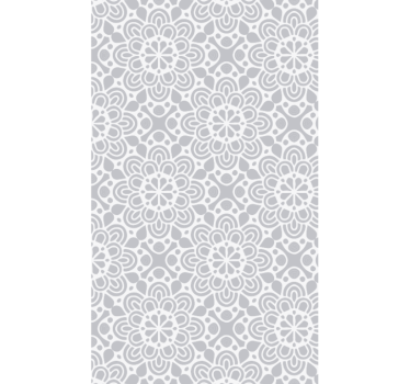 Papier peint cuisine motifs floraux gris et blanc - TenStickers