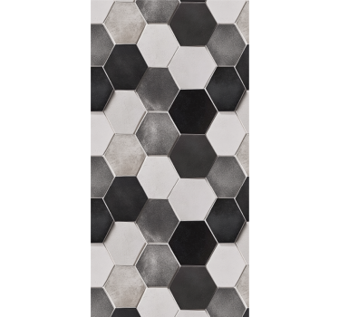 Papier peint cuisine hexagones gris - TenStickers