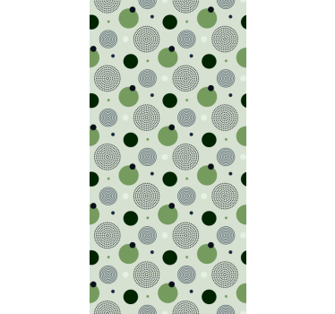 Papier peint cuisine motifs circulaires verts - TenStickers