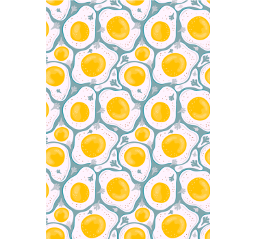 Papier peint cuisine motif œufs ensoleillés - TenStickers