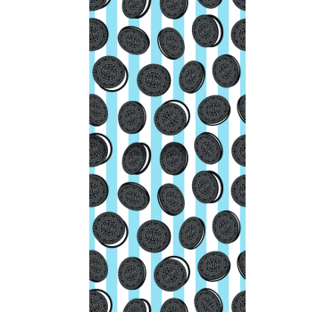 Papier peint cuisine motif rayé oreo - TenStickers