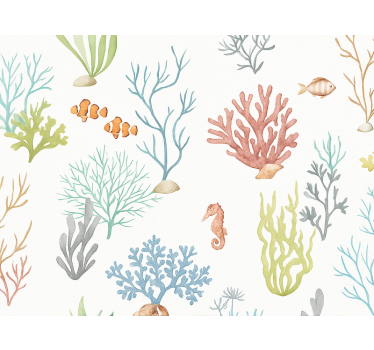 Papier peint chambre enfant corail sous-marin - TenStickers