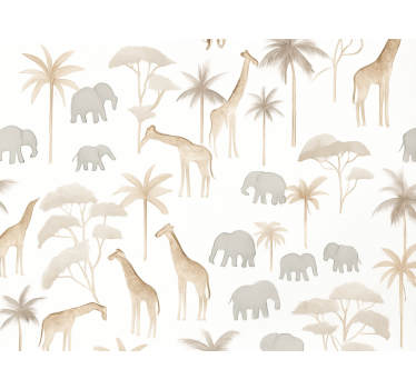 Papier peint chambre enfant savannah enfants - TenStickers