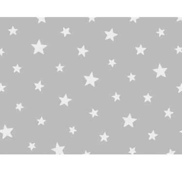 Papier peint chambre enfant motif étoiles grises - TenStickers