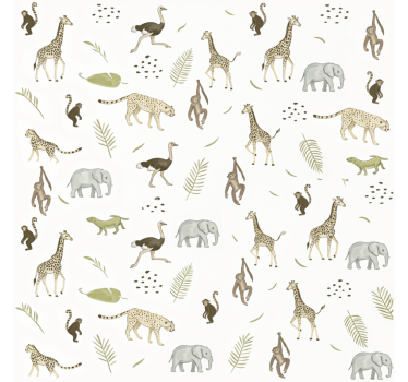 Papier peint chambre enfant animaux de la savane - TenStickers
