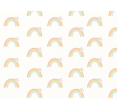 Papier peint chambre enfant motif arc-en-ciel simple - TenStickers