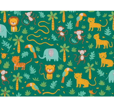 Papier peint chambre enfant design jungle mignon simple - TenStickers