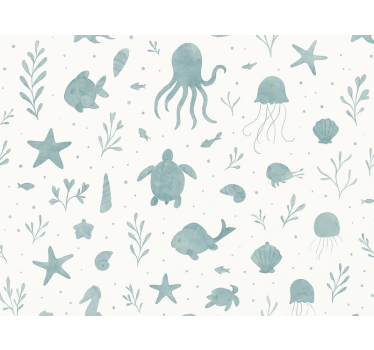 Papier peint chambre enfant thème nautique bleu et blanc - TenStickers