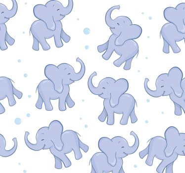 Papier peint enfant petit éléphant et bubles - TenStickers