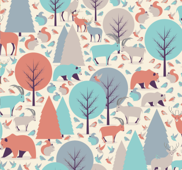 Papier peint chambre enfant scène de forêt nordique - TenStickers