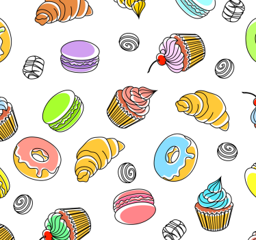 Papier peint cuisine motif délicieuses pâtisseries - TenStickers