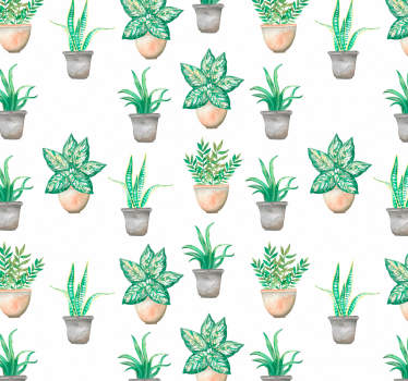 Papier peint cuisine motif de verdure en pot - TenStickers