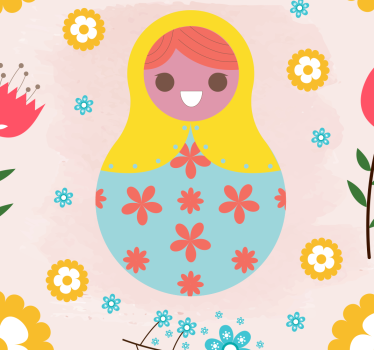 Papier peint chambre enfant poupées russes colorées - TenStickers