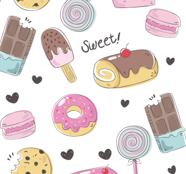 Papier peint cuisine délicieux desserts - TenStickers