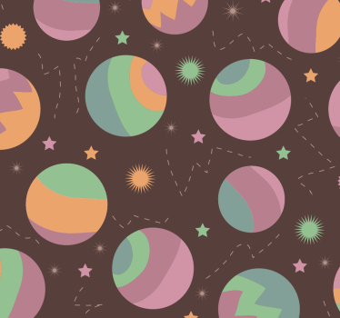 Papier peint chambre enfant motif à pois cosmique - TenStickers