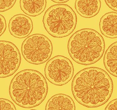 Papier peint cuisine motif dessins d'orange - TenStickers