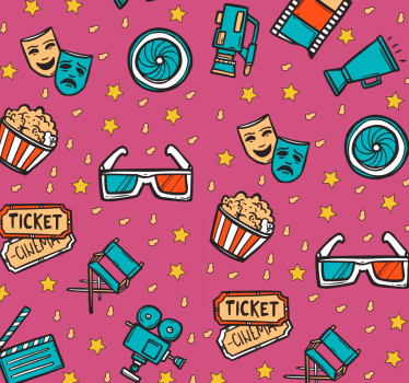 Soirée cinéma - fond d'écran fille enfants - TenStickers