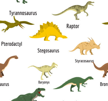 Papier peint dinosaures réalistes avec des noms - TenStickers