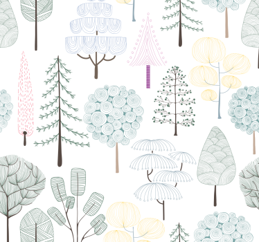Papier peint chambre Mignons petits arbres - TenStickers