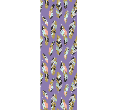 Papier peint chambre ado motifs plumés - TenStickers