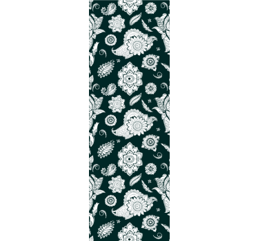 Papier peint cuisine motif de carreaux floraux - TenStickers
