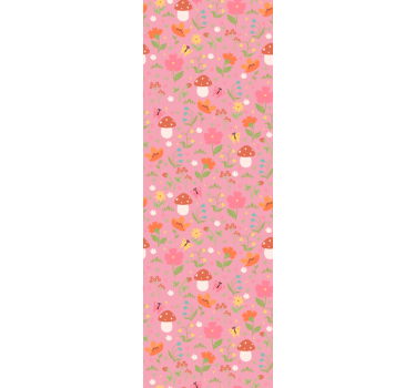 Papier peint chambre enfant motif de champignon floral - TenStickers