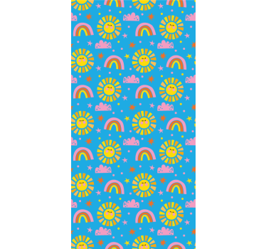 Papier peint chambre enfant arcs-en-ciel ludiques - TenStickers