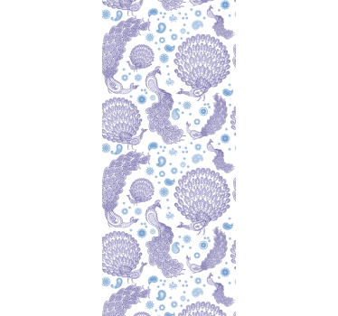 Papier peint chambre ado motif plume de paon - TenStickers