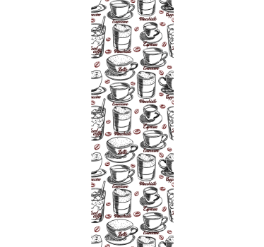 Papier peint cuisine illustration sur le thème du café - TenStickers