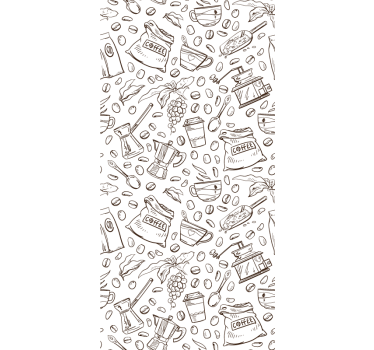 Papier peint cuisine ensemble à motifs de café - TenStickers