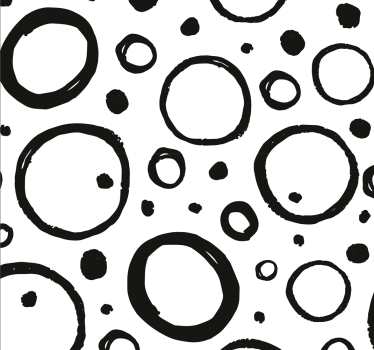 Papier peint avec rond Bulles abstraites noires - TenStickers