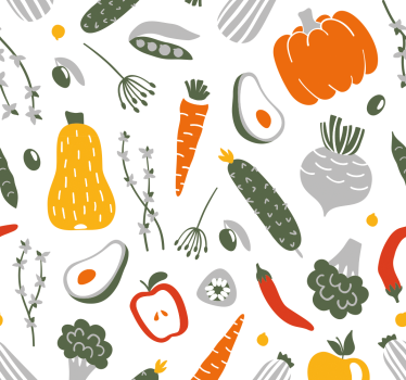 Papier peint cuisine récolte de légumes - TenStickers
