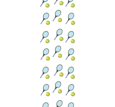 Papier peint chambre ado raquettes et balles de tennis - TenStickers